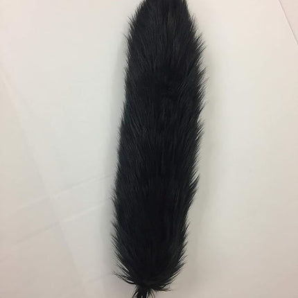 Long Faux Fur Animal Luxury Tail, Cosplay, Anime Lover, Costume Dress Up Pet Play Furry Super Soft Accessory (20", Black)