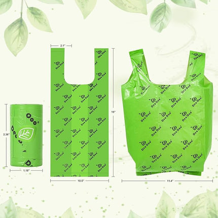 Dog Poop Bags Rolls with Handles 40 Rolls 480 Counts Big Sizes Leak Proof and Extra Thick Waste Bags for Walking Medium Large Dogs Cats Litter Unscented