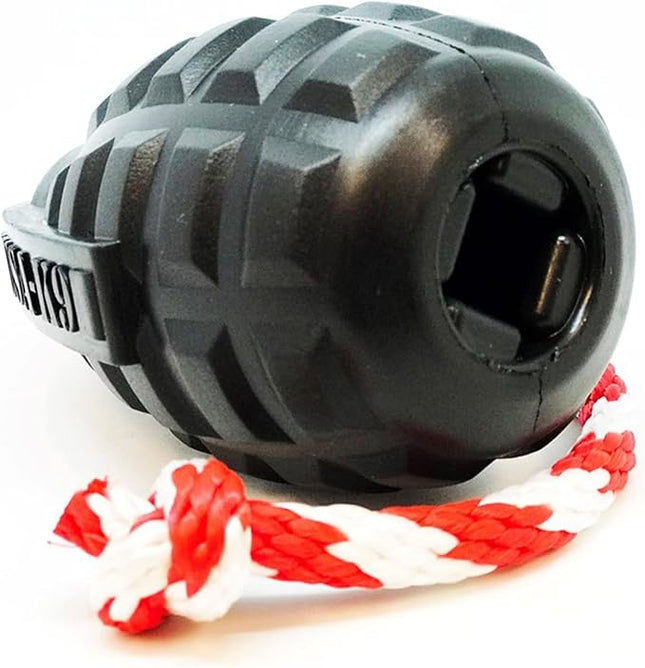 SodaPup USA-K9 Magnum Grenade – Dog Tug Toy, Chew Toy & Treat Dispenser Made in USA from Our Most Durable Non-Toxic, Pet-Safe, Food Safe, Natural Rubber for Strengthening Bond, Exercise, & More