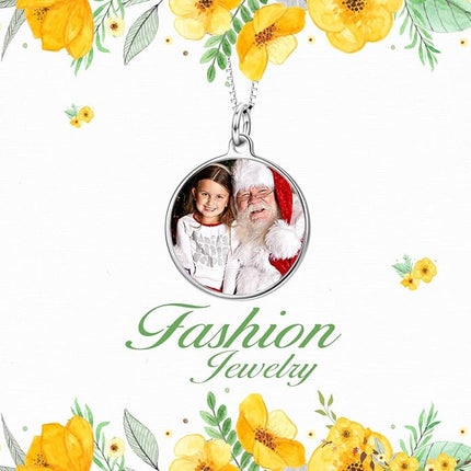 LONAGO Full Color Photo Picture Personalized Necklace Custom Etched Dog Tag Image Pendant with Message Name