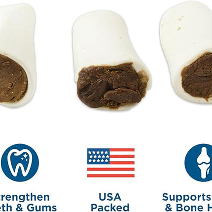 Best Bully Sticks 5-6 Inch Chicken and Apple Filled Shin Bones for Dogs - 5 Count (Pack of 1) - Easily Digestible, Long-Lasting, Refillable Treat