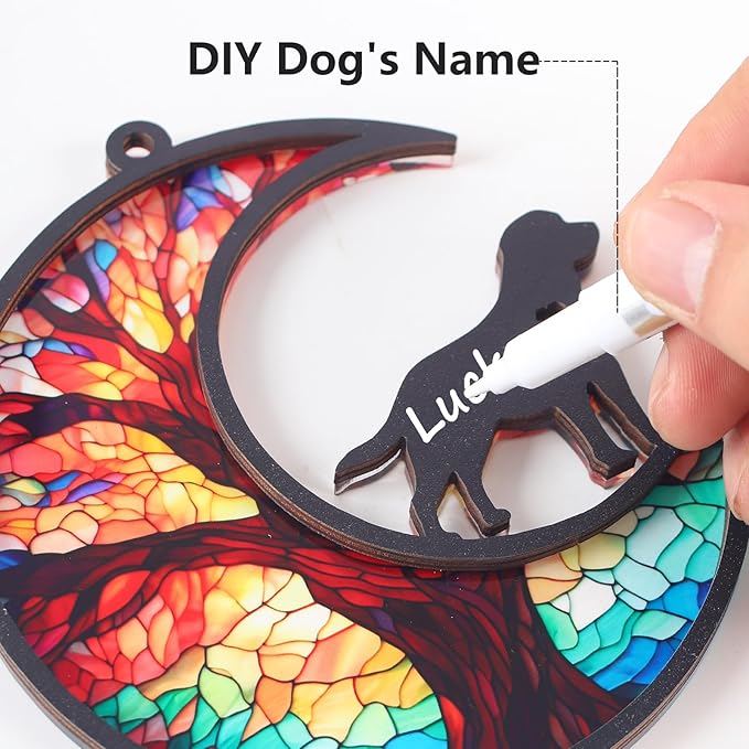 Labrador Memorial Suncatcher with Sympathy Cards,Dog Passing Away Gifts Personalized, Pet Memorial Gifts for Dogs,Labrador Retriever Gift for Window Hanging (6-Labrador)