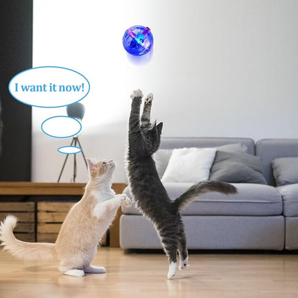 Frienda 4 Pieces Ghost Hunting Cat Ball Motion Light up Cat Balls LED Motion Activated Pet Ball Motion Light up Interactive Toys Pet Glowing Mini Running Exercise Ball Toys (Transparent)
