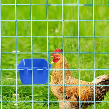Pack of 20 Cage Cups Birds Feeders Seed Bowl Chicken Feeding Watering Dish Rabbit Water Food Hanging Wire Cages Box 16 oz Coop Cups for Pet Parrot Parakeet Game Fowl Poultry Pigeon
