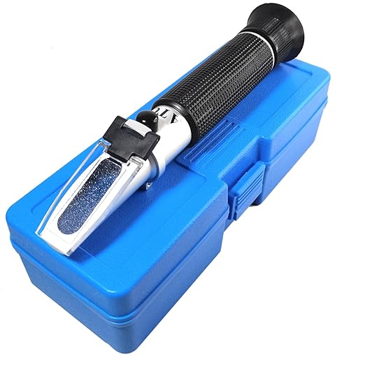 Aquarium Salinity Refractometer with ATC Function,Saltwater Test Kit for Seawater, Pool, Aquarium, Fish Tank...Dual Scale: Specific Gravity & Salt Percent