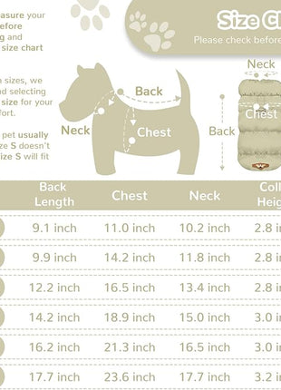 Winter Warm Dog Jacket for Small Medium Dogs Cat Cold Weather Coats with Harness Paded Dogs Fleece Vest Waterproof Windproof Dog Snow Jacket Pet Puppy Clothes (Khaki,M)