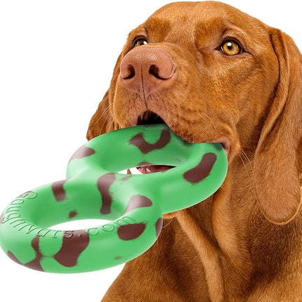Goughnuts — Dog Toys for Aggressive Chewers | Virtually Indestructible Pull Toy for Breeds Such as Pit Bulls and German Shepherds | Heavy Duty Tug Dog Toy | Medium | Green