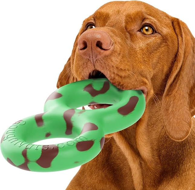 Goughnuts — Dog Toys for Aggressive Chewers | Virtually Indestructible Pull Toy for Breeds Such as Pit Bulls and German Shepherds | Heavy Duty Tug Dog Toy | Medium | Green