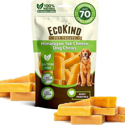 EcoKind Premium Gold Yak Cheese Himalayan Dog Chews, Healthy Dog Treats, Yak Chews for Small Dogs, All Natural, Long Lasting Dog Chew, High Protein Puppy Treat, Small - 70+ Chews (5 lbs)