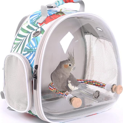 Bird Carrier Backpack with Rope Perch, Portable Bird Travel Carrier Backpack (Multi-Colored, Bird Carrier)