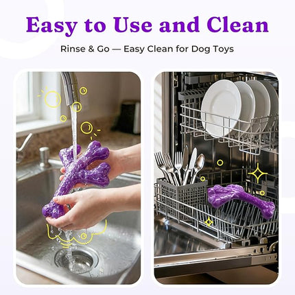 Dog Toys for Aggressive Chewers - 2 Pack Beef Bacon Flavor Tough Dogs Chew Toys, Indestructible Toy for Medium Large Dogs Gift