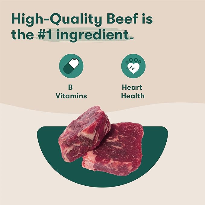 Jinx Beef Wet Dog Food Topper, Mix with Dry Dog Food, Made with Real Beef & Chicken, Bone Broth & Brown Rice, No Fillers, Puppy, Adult, Senior, 9oz, 12 Pack