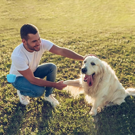 AUDWUD Silicone Dog Treat Pouch,with Dog Training Clicker,Clip on Portable Training Container,Convenient Magnetic Buckle Closing and Upgraded Waist Clip for Enhanced Stability