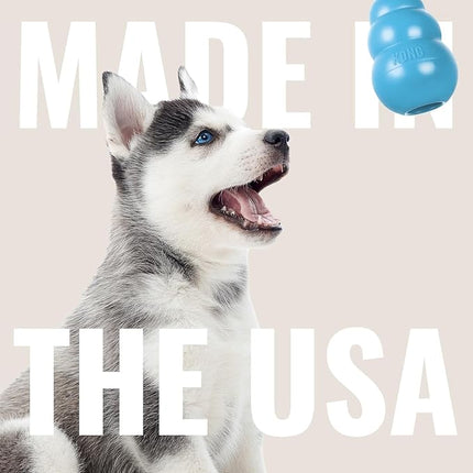 KONG Puppy Ball w/ Hole - Soft & Durable Activity Ball for Puppies - Dog Toy Supports Healthy Exercise & Interactive Play - Dog Toy for Natural Teething - For Small Puppies - Assorted Colors