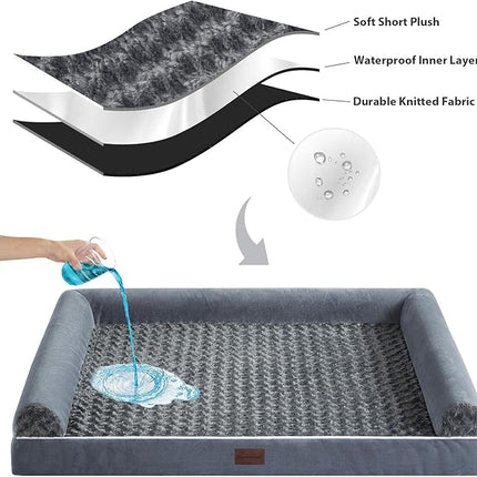 BFPETHOME Dog Beds for Large Dogs, Orthopedic Dog Bed for Medium Large Dogs,Big Waterproof Couch Pet Bed with Removable Washable Cover