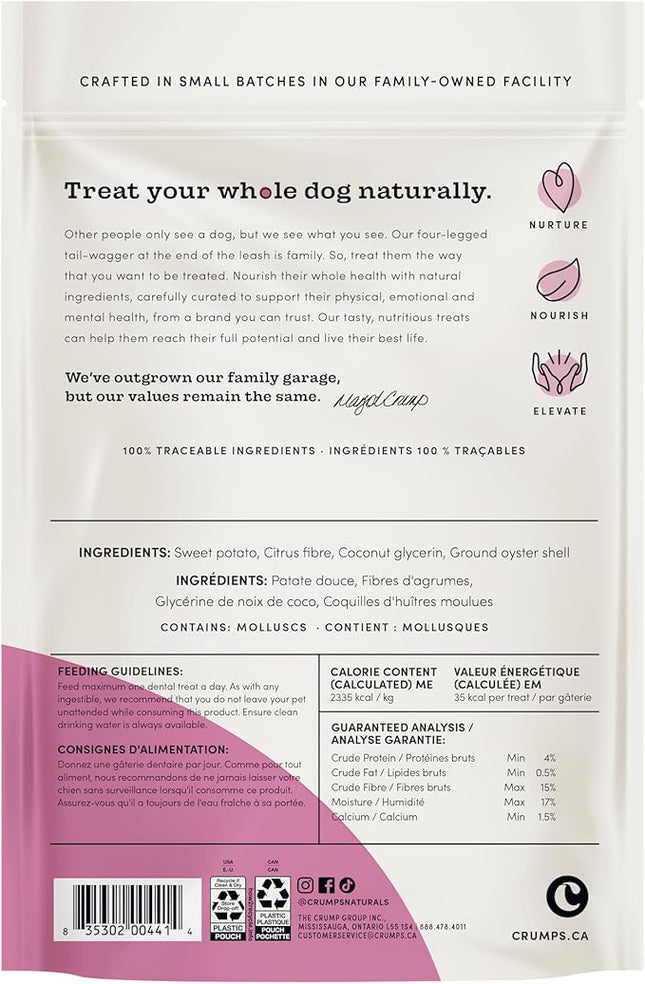 Crumps' Naturals Plaque Busters 3.5" (18ct) 9.0oz/255g Dog Dental Treat (Pack of 2)