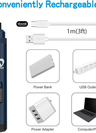 Casfuy Dog Nail Grinder Upgraded - Professional 2-Speed Electric Rechargeable Pet Nail Trimmer Painless Paws Grooming & Smoothing for Small Medium Large Dogs & Cats(Dark Blue)