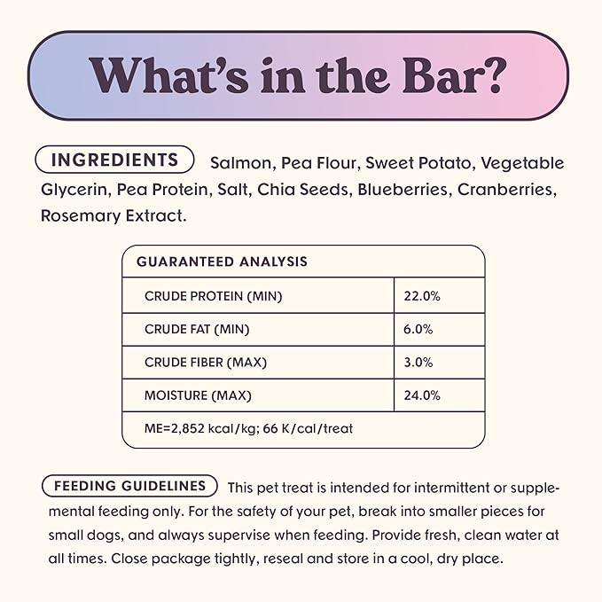 Dog Treats Jerky Snack Bars, Variety 3-16 oz Bags, Puppy & Dog Training Treats, Natural Superfood Grain Free Treat, Real Salmon, Chicken, Beef, Superfoods, Corn & Soy Free