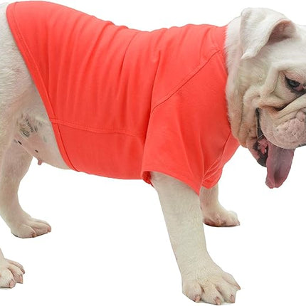 Lovelonglong Bulldog Clothes Dog Clothing Blank T-Shirt Tee Shirts for French Bulldog English Bulldog American Pit Bull Pugs 100% Cotton Skin Care Lobster-Pink B-L