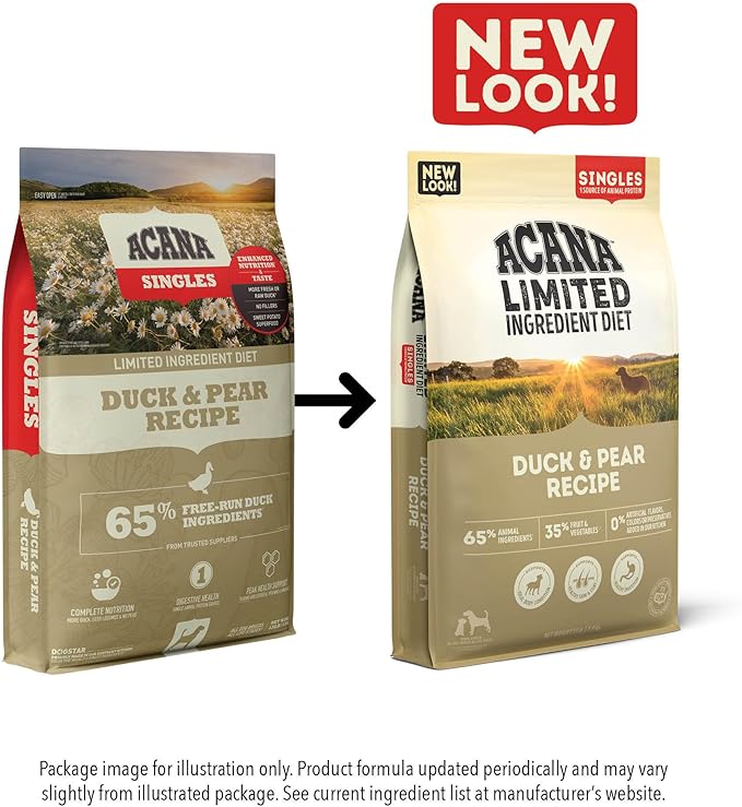 ACANA Singles Limited Ingredient Grain Free High Protein Dry Dog Food Duck & Pear Recipe 22.5lb Bag