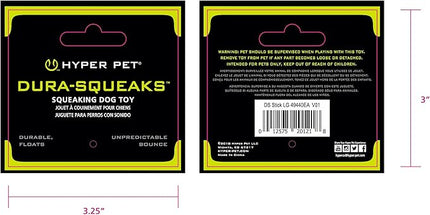 Hyper Pet Dura-Squeaks Stick Dog Toy, Large, Green