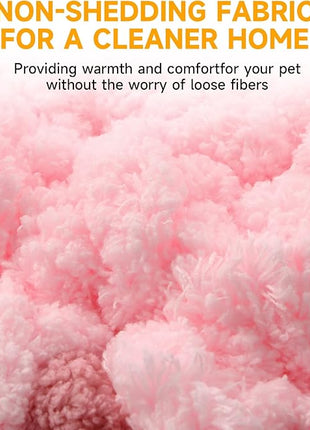 Ombre Gradient Round Cat Bed for Indoor Cats, Chunky Knit Washable & Plush Pet Bed, Cozy Nest with Non-Slip Bottom for Small Medium Cats