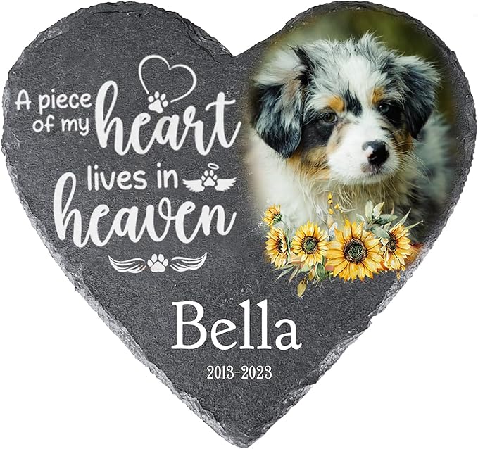 Gabita Personalized photo Dog Memorial Stone, Custom Pet Memorial Stone for Dogs, Dog Memory Stones for Garden, Sympathy Gift for Loss of Pet, Dogs Grave Marker Headstone
