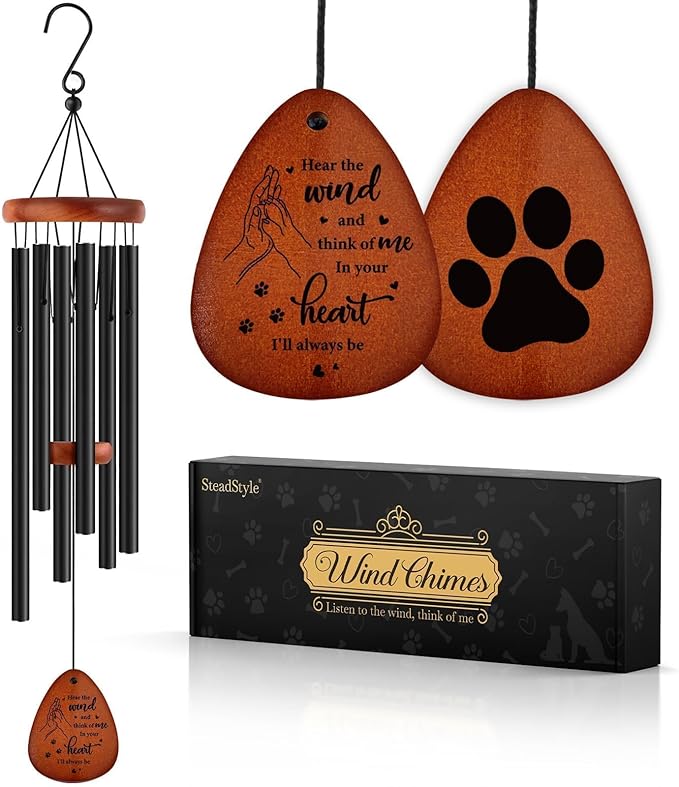 SteadStyle Pet Memorial Gifts for Dogs, Dog Memorial, Pet Memorial Wind Chime, Loss of a Dog Sympathy Gift, in Memory of Dogs Cats Gifts,Remembrance Bereavement Gift 25.5 in