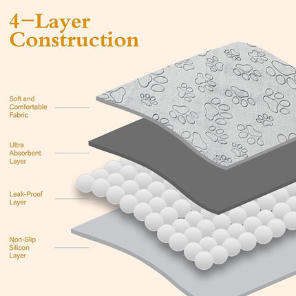 Qeils Reusable Puppy Pads, 6 Pack Washable Pee Pads for Dogs, Non Slip Wee Wee pad, Absorbent and Leakproof Training Mats for Potty, Crate, Playpen, Bed, Sofa, 30"x 34"