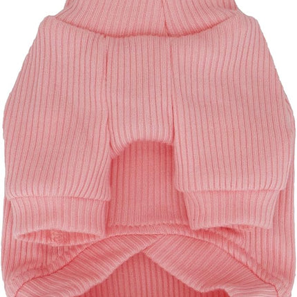 LOPHIPETS Small Dog Turtleneck Sweaters for Teacup Chihuahua Yorkie Puppy Cat Clothes-Bright Light Pink/XS