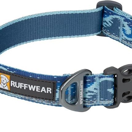 Ruffwear, Crag Dog Collar, Stylish Adventure Collar with Premium Reflective Design, Quick Release Buckle, Lightweight All-Day Comfort, Midnight Wave, 20"-26"