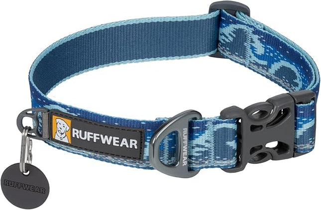 Ruffwear, Crag Dog Collar, Stylish Adventure Collar with Premium Reflective Design, Quick Release Buckle, Lightweight All-Day Comfort, Midnight Wave, 20"-26"