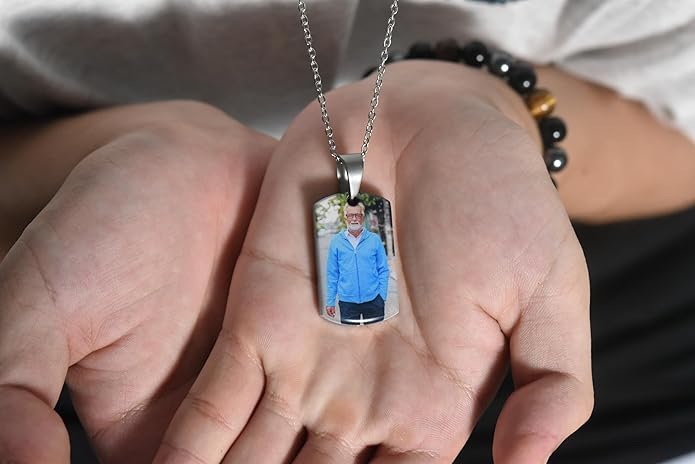Personalized Ashes Necklace for Men Women Pet Custom Photo Text Urn Necklace Customized Engraving Holder Memorial Cremation Jewelry Keepsake Memorial Gifts