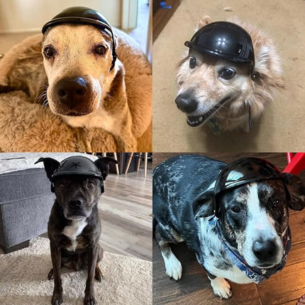 LESYPET Dog Helmet for Medium Dogs, Pet Helmet Ear Hole Adjustable Strap Pet Hat Safety Hats for Outdoor Motorcycling Driving, Medium