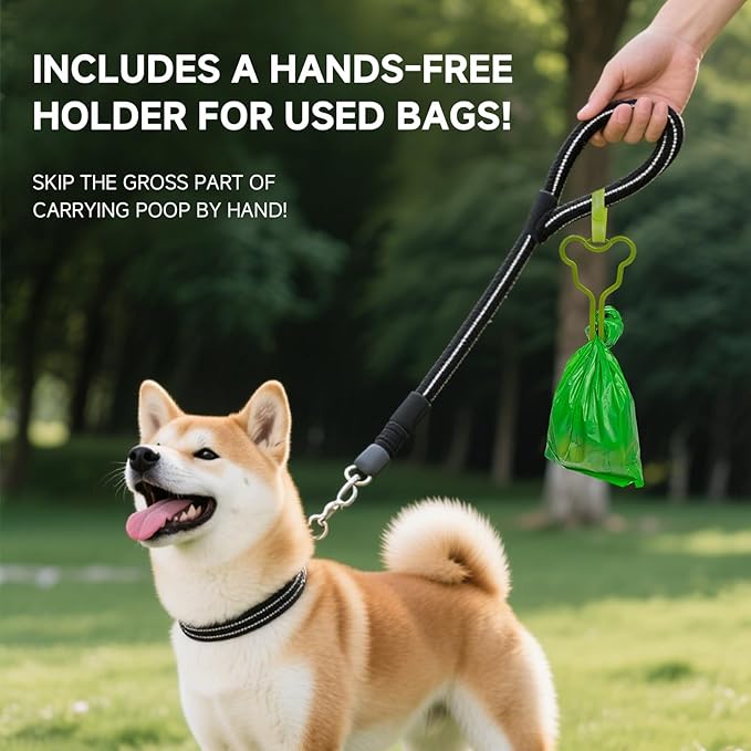 270 Count Scented Dog Poop Bags Rolls, 20 Micron Ultra Thick, Heavy Duty Tear Resistant Leak Proof for Yuck-Free Cleanup, Includes Dispenser & Leash Clip, 9 x 13 Inch, Pawsome Doodle (Green)