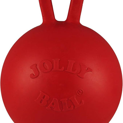 Jolly Pets Tug-n-Toss Heavy Duty Dog Toy Ball with Handle, 3 Inches/Mini, Red (403 RD)
