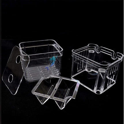 Acrylic Floating Fish Hatchery Isolation Box, Double Layer Fry Hatching Incubator Breeding Rearing Trap, Aquarium Tank Fish Parenting Container Divider with Suction Cups