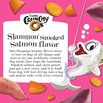 Fromm Crunchy Os Slammon' Smoked Salmon Dog Treats - Premium Crunchy Dog Treats - Salmon Recipe - Pack of (3) 6 oz Bags