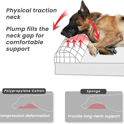 Laifug Orthopedic Memory Foam Dog Bed with Pillow and Durable Water Proof Liner & Removable Washable Cover & Smart Design Medium (34"x22"x5.5"), Grey