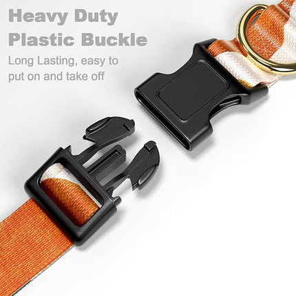 Rnivvi Dog Collar for Medium Dogs, Cute Heavy Duty Adjustable Puppy Collar with Quick Release Buckle for Boy Girl & Female, Pet Accessories for Walking Running, M Length 1" Width, Abstract Art