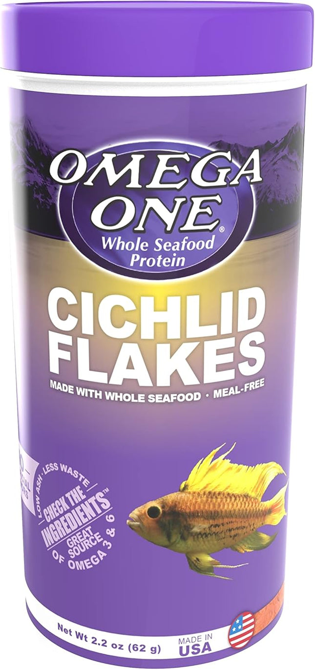 Omega One Cichlid Flakes, 2.2 oz x1