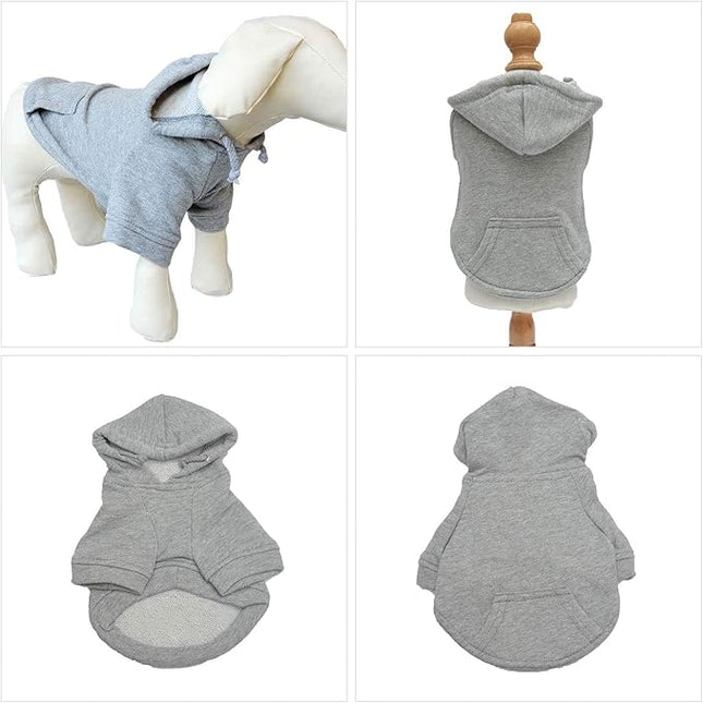 Lovelonglong Blank Basic Hoodie Sweatshirt for Dogs 100% Cotton Fits Small Medium Dachshund Large Dog Gray 3XL