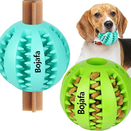 Puppy Chew Toys for Teething: Durable Rubber Dog Toys for Boredom - Treat-Dispensing Balls for Small Breed Indoor Play (2pack)
