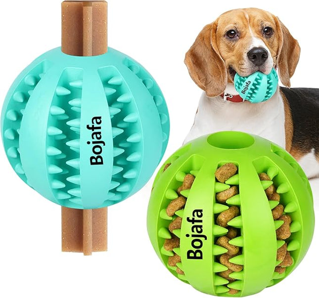 Puppy Chew Toys for Teething: Durable Rubber Dog Toys for Boredom - Treat-Dispensing Balls for Small Breed Indoor Play (2pack)