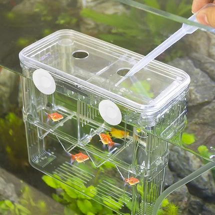 Senzeal Aquarium Fish Breeder Box Plastic Fish Isolation Breeding Box Hatching Incubator for Baby Shrimp Clownfish Guppy