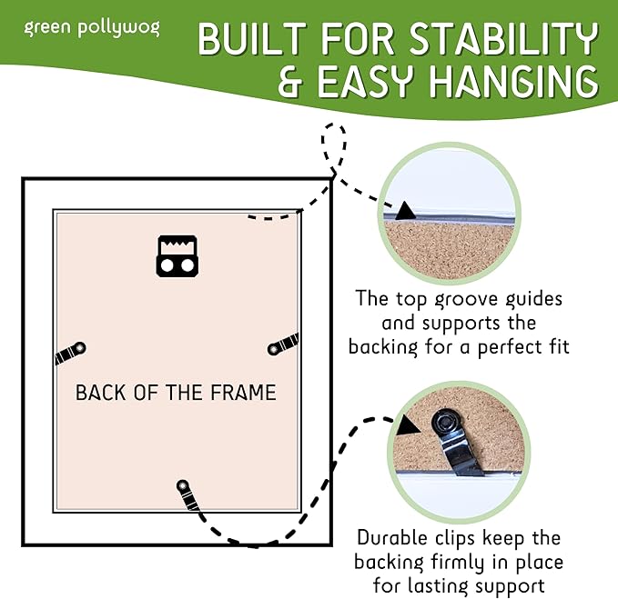 Green Pollywog | Paw Print Pet Keepsake Hinge Photo Frame + Ink Pad Kit | Dog Paw Print Kit | Extra-Large Ink Pad Included | 4 x 6 Picture Openings