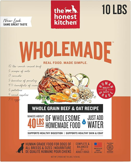 The Honest Kitchen Wholemade™ Whole Grain Beef & Oat Dog Food, 10 lb Box