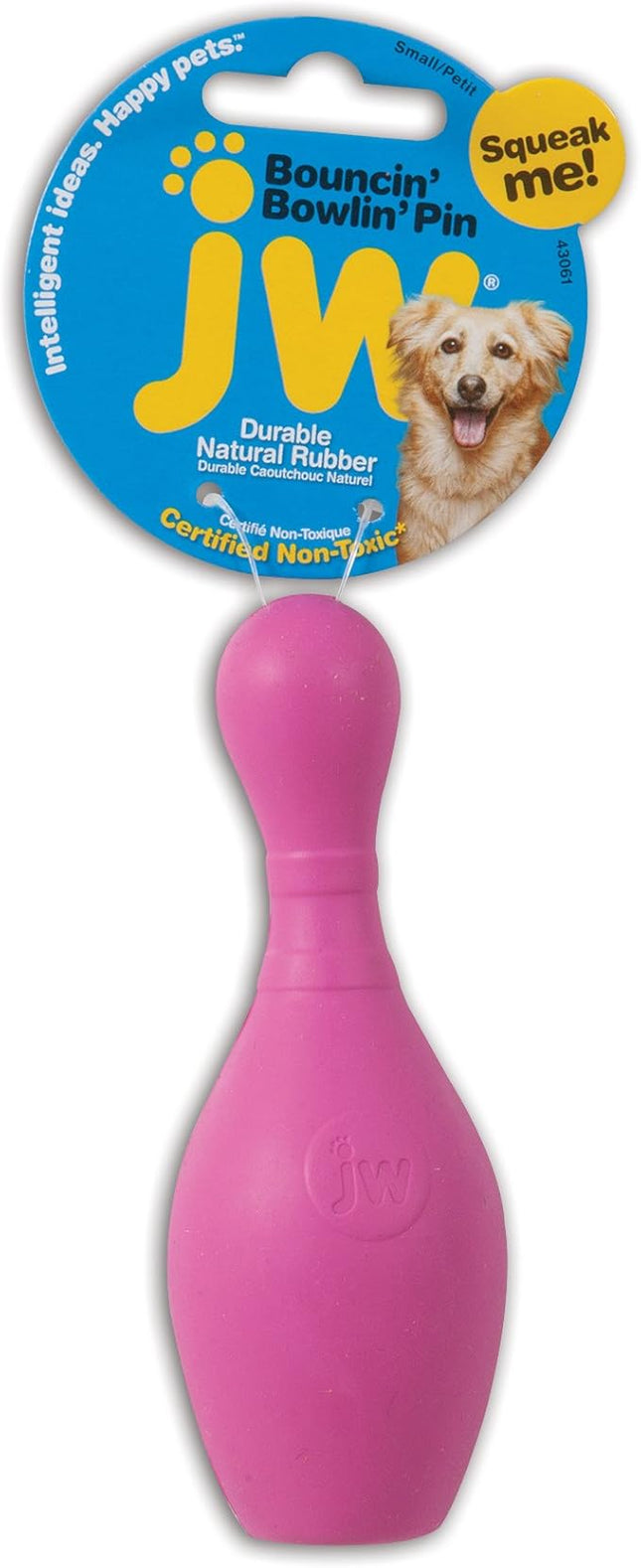 JW Pet Bouncin' Bowlin Pin Dog Toy, Large (Assorted Colors)