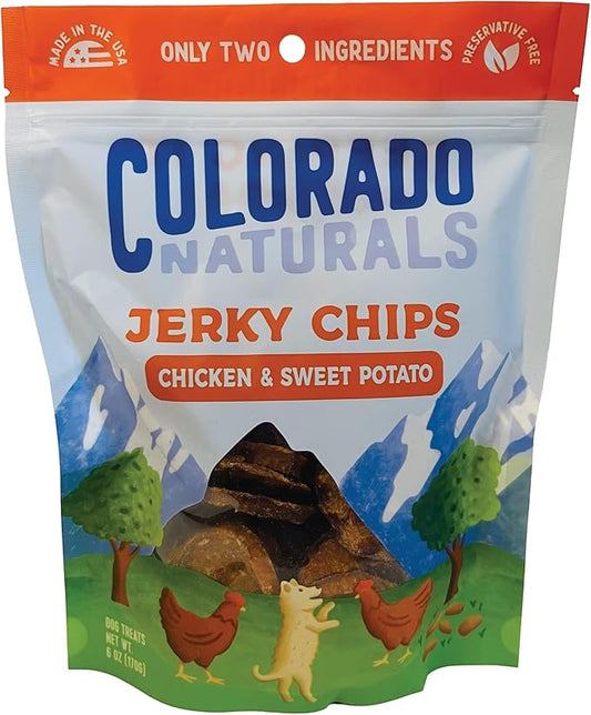 Chicken & Sweet Potato Jerky Chips Dog Treats, 6 oz – All-Natural, Made in USA, No Fillers or Preservatives – Promote Bone and Joint Health