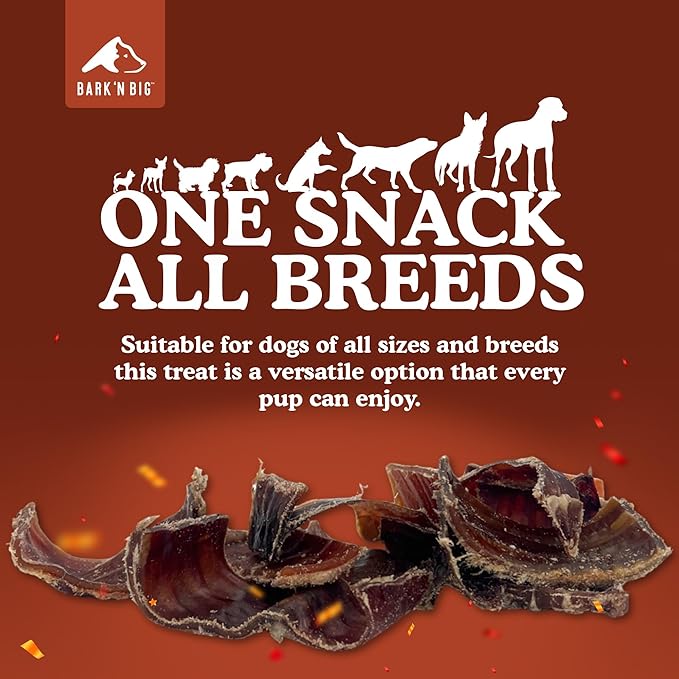 BARK'N BIG Bison Trachea Dog Chews – Natural Trachea for Dogs with Glucosamine & Chondroitin – Single Ingredient Bison Dog Treats – Made in USA - 1 Inch - 10 oz